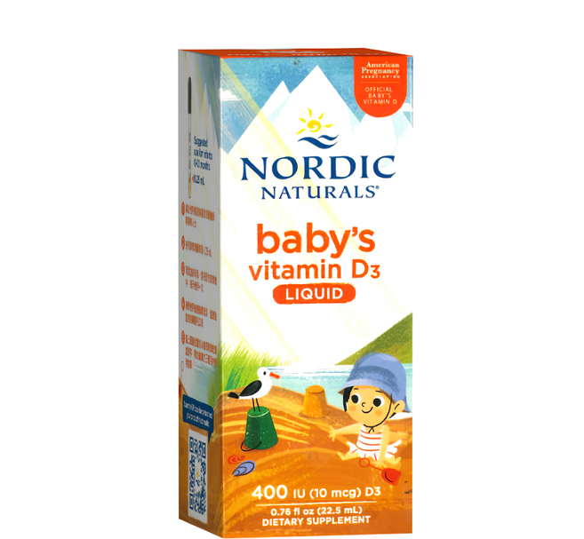 Nordic Naturals 貝比D 液體維生素D3滴劑, 1盒, 22.5ml