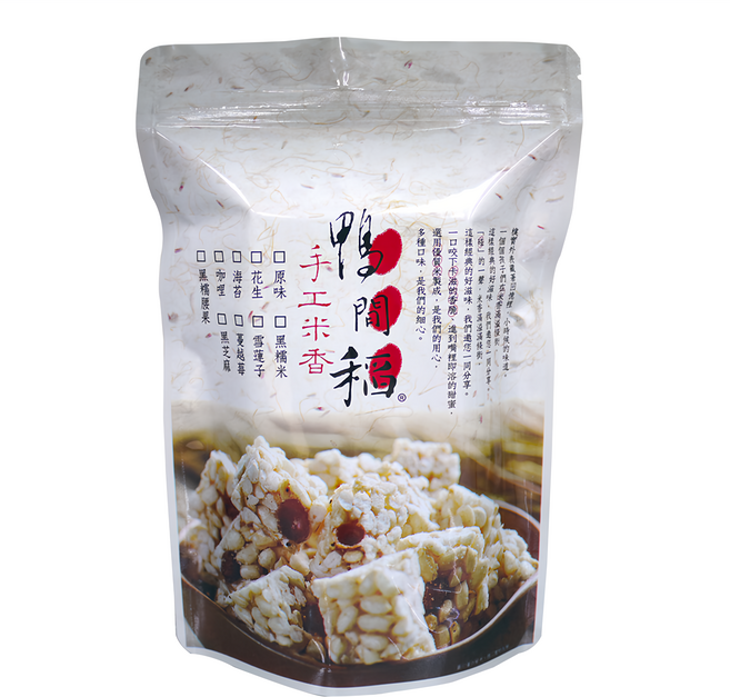 鴨間稻 手工米香 原味白米, 120g, 1包