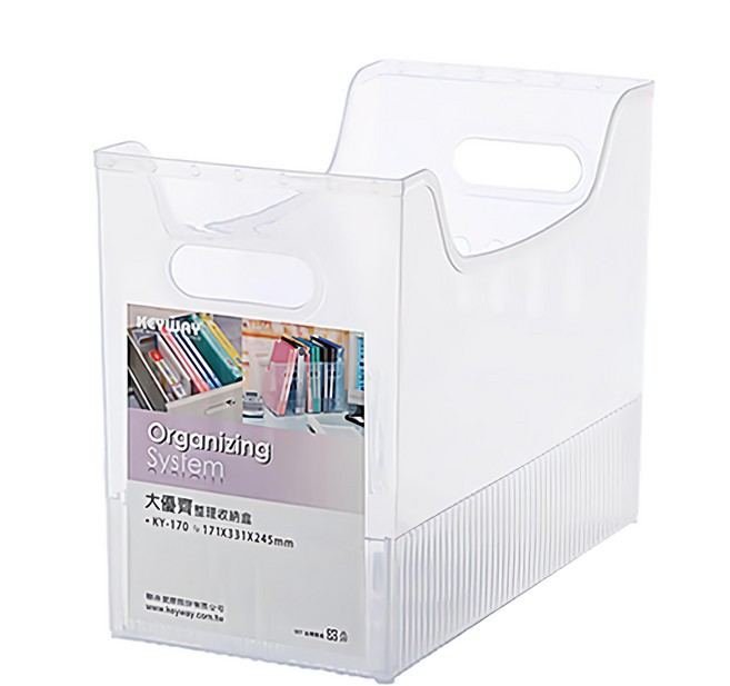 KEYWAY 聯府 優齊整理收納盒 大 331 x 171 x 245mm, 透明色, 1個