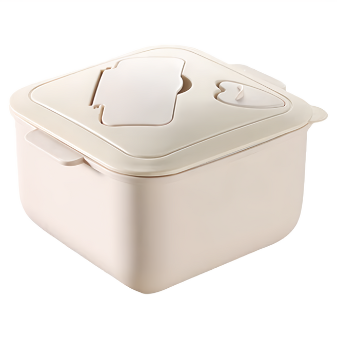 SIMEI 西美 可微波304不鏽鋼方形泡麵碗 附餐具組, 顏色隨機, 1組