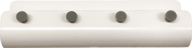 E.dot 多功能U型鑰匙掛勾收納架 PP材質 尺寸21.5x7x4cm, 白色, 2個