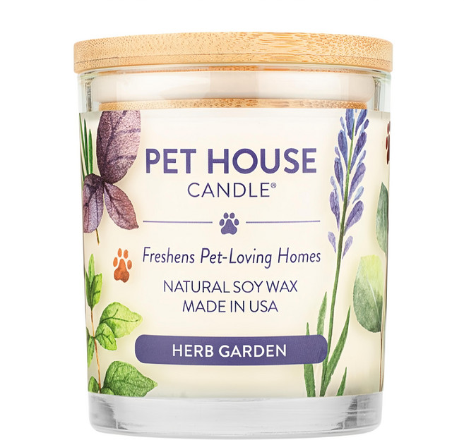 PET HOUSE 室內除臭寵物香氛蠟燭 草本花園, 255g, 1罐