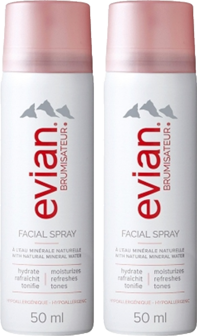 evian 依雲 天然礦泉護膚保濕噴霧, 50ml, 2瓶