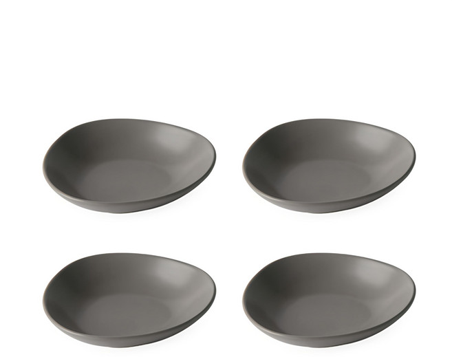ERATO 陶瓷鵝卵石盤, 4個, 盤子, 灰色