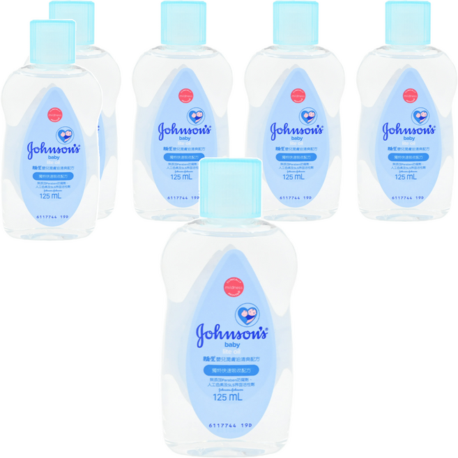 Johnson's 嬌生 嬰兒潤膚油 清爽配方, 125ml, 6瓶