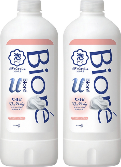 Biore 蜜妮 台灣公司貨 高彈潤沐浴慕絲 優雅花香 補充瓶, 450ml, 2瓶