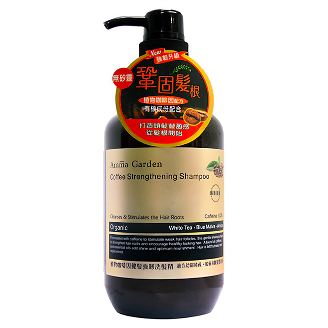 Amma Garden 艾瑪花園 植物咖啡因健髮強韌洗髮精, 500ml, 1件