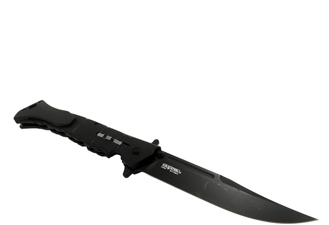 Cold Steel Luzon 巨型折刀 8Cr13MoV不銹鋼全黑塗層 加強鎖定裝置 露營刀具, 黑色, 1個