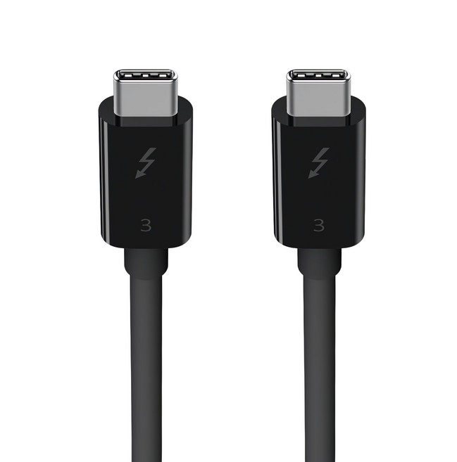 belkin 貝爾金 Thunderbolt3 雙Type-C 傳輸線, 0.8m, 黑色, 1條