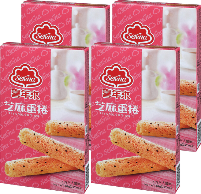 喜年來 芝麻蛋捲 蛋素, 64g, 4盒