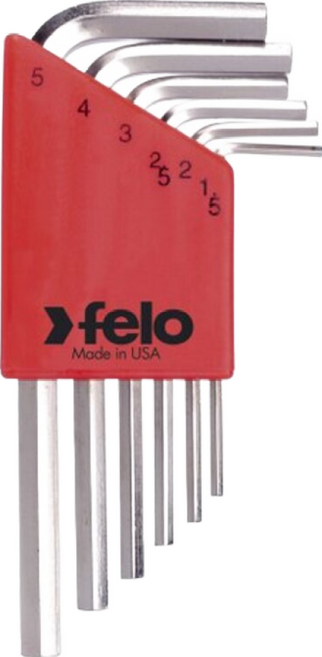 Felo 電鍍六角板手組 6件套 美國製造 尺寸1.5、2、2.5、3、4、5mm, 1組