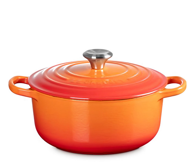 LE CREUSET 琺瑯鑄鐵鍋圓鍋, 1個, 22cm, 火焰橘