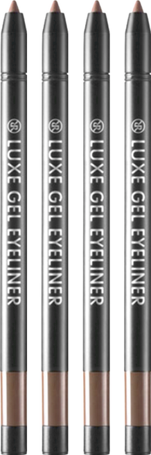 RiRe 防水不暈染亮采旋轉式眼線膠筆 0.5g, 深棕色, 4支