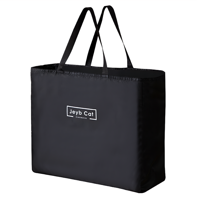 E.City 牛津布超大方型購物搬家收納袋, 黑色, 1個
