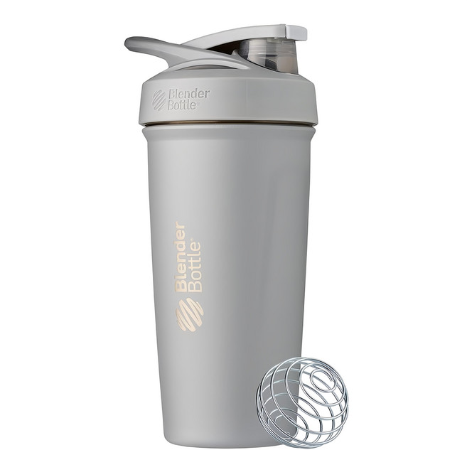 Blender Bottle Sleek SS 按壓式不銹鋼搖搖杯, 質感灰, 740ml, 1個