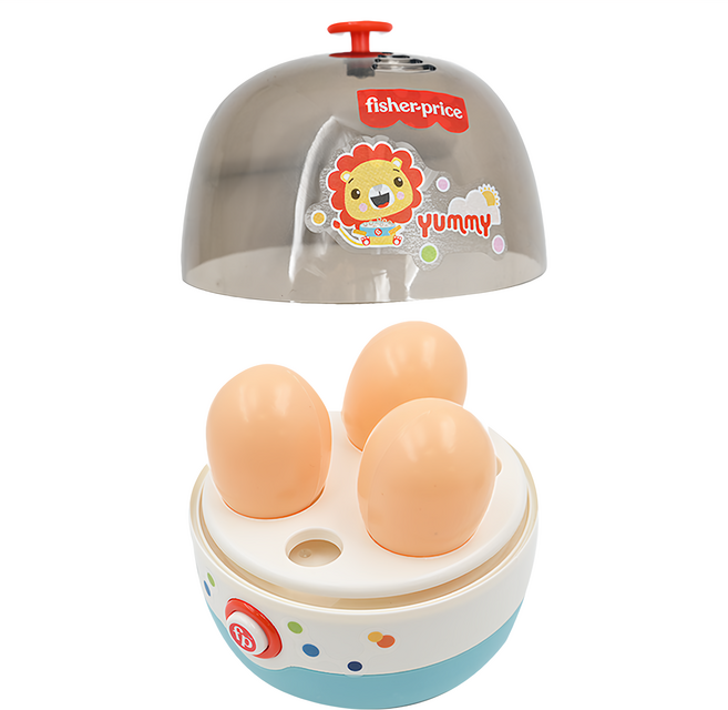 fisher-price 費雪 蒸蛋器玩具, 藍色 + 白色 + 透黑色, 1組