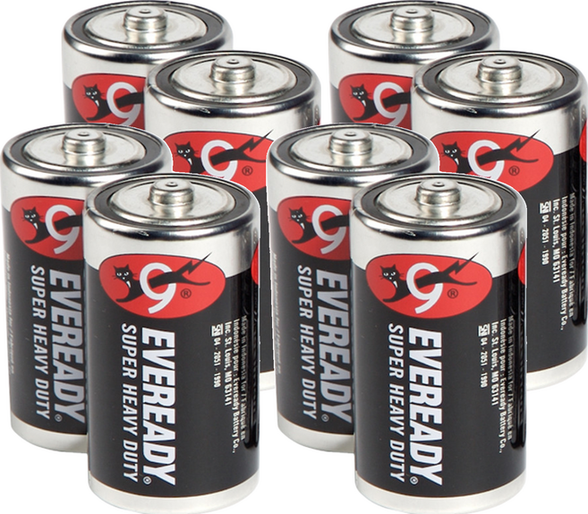 EVEREADY 永備 碳鋅電池 C/2號, 2個, 4組