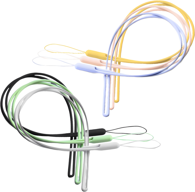 어클렛 실리콘 다용도 스트랩 핸드폰 목걸이, 6개