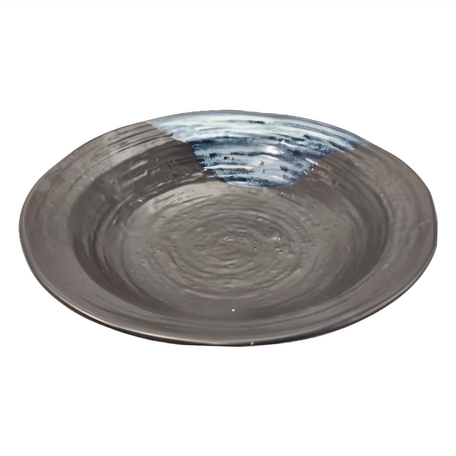 馱知燒流釉皿 日本, 黑色, 1個