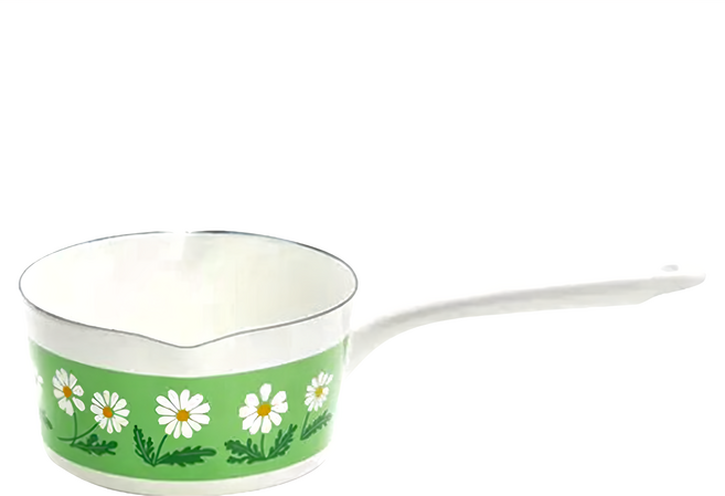 ADERIA RETRO 昭和復古琺瑯牛奶鍋, 16cm, 小白花, 1個