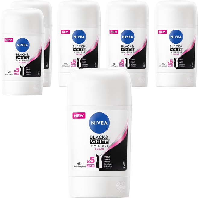 NIVEA 妮維雅 台灣公司貨 止汗爽身乳膏Pro 無印乾爽, 50ml, 6瓶