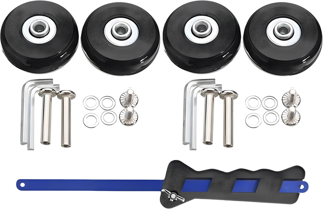 나사로 캐리어 바퀴 교체 키트 세트 여행가방 수리 부품, 1세트