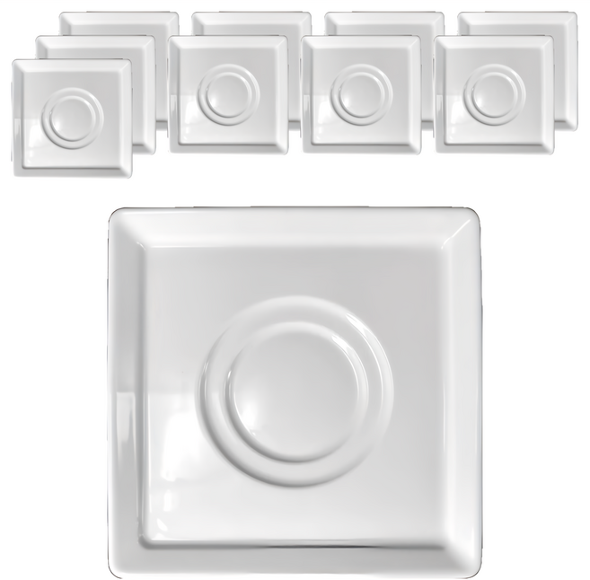 TATUNG 大同磁器 正方咖啡杯底盤 5.25吋, 白色, 10個