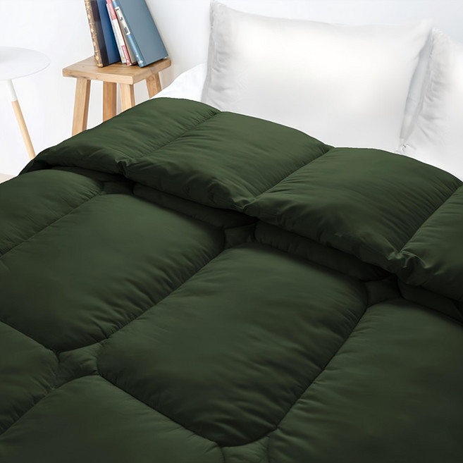 寢室安居 韓版 3D 雲朵羽絲棉保暖被 212 x 182cm 1.9kg, 雪松灰綠, 1條