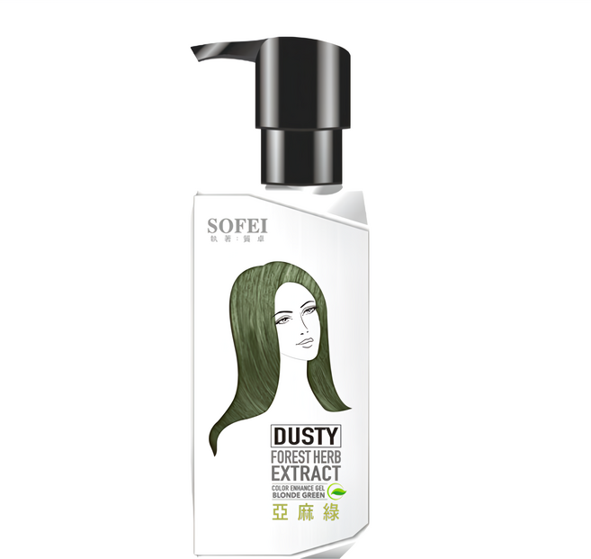 SOFEI 舒妃 型色家 植萃添加染髮補色露 亞麻綠, 1瓶