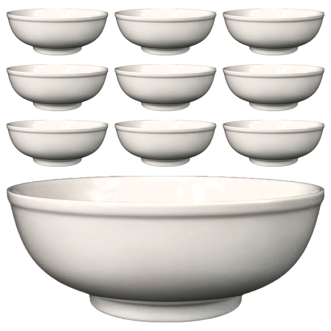 TATUNG 大同磁器 中華湯碗 8吋 10入 - 經典陶瓷 家庭聚餐, 白色, 1組