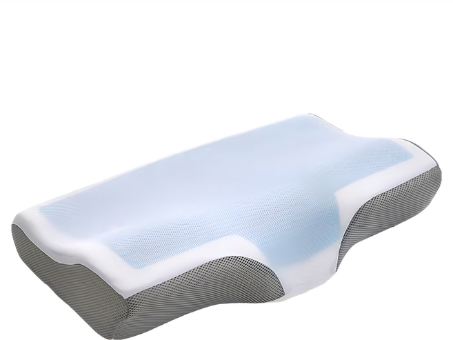 Ishur 伊舒爾 冰晶涼感太空記憶枕 釋壓肩頸型, 釋壓肩頸型 藍色 + 白色 + 灰色
