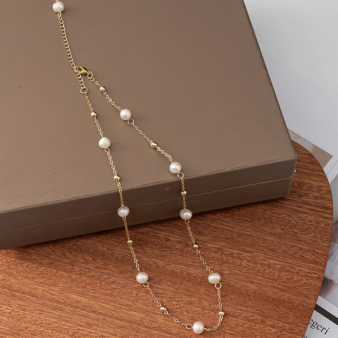 Sayaka 紗彌佳 日本輕奢柔美水晶珍珠 可疊戴設計項鍊