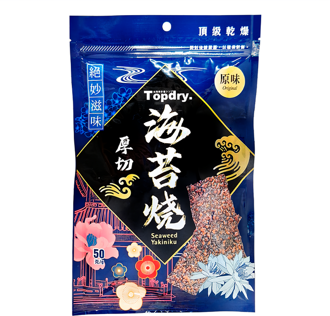 TOPDRY 頂級乾燥 厚切海苔燒 原味, 50g, 1包