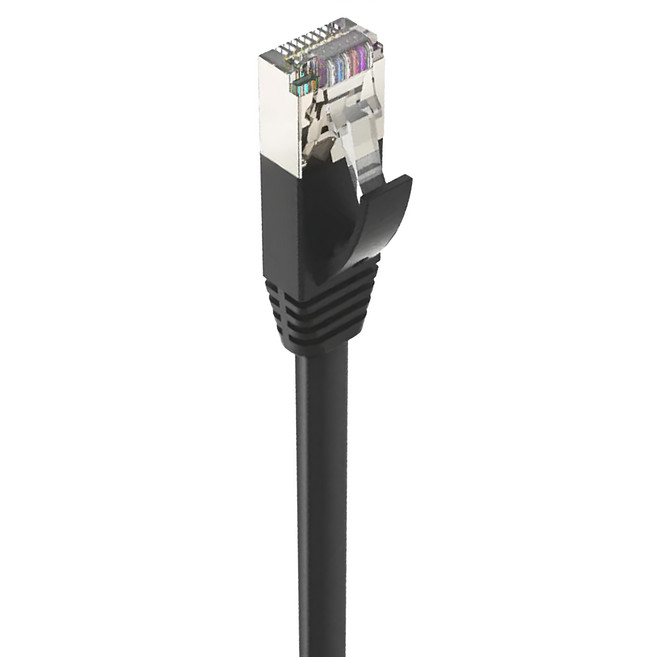 POLYWELL 寶利威爾 CAT6A 高速網路扁線 W15-W48-D158, 15m, 黑色, 1條