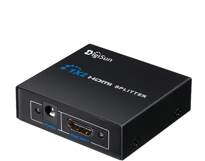 DigiSun 得揚 3D HDMI一進二出影音分配器 60 x 64 x 20mm 110g, 黑色, 1個
