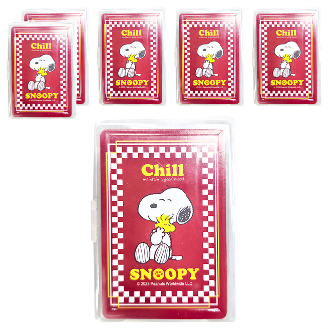 PEANUTS 史努比 好心情 撲克牌, 6個, 紅色