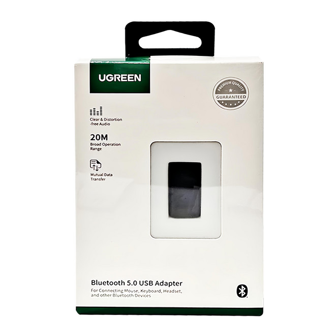 UGREEN 綠聯 USB藍芽接收器 5.0 支援5個設備同時連入, 80889, 1盒, 黑色