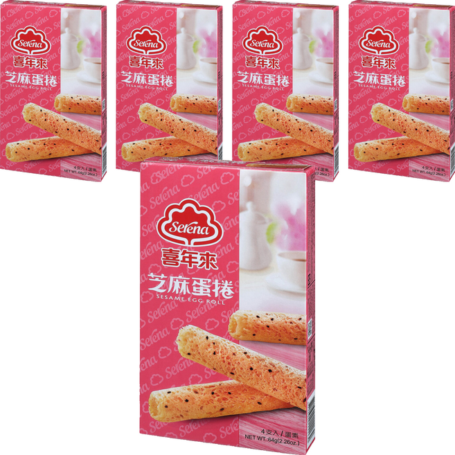 喜年來 芝麻蛋捲 蛋素, 64g, 5盒