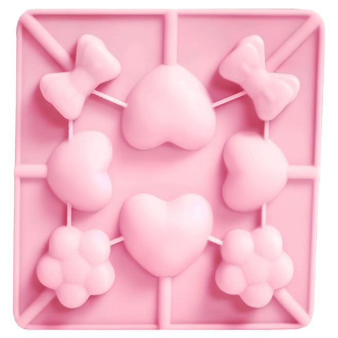 TRIARROW 三箭牌 8連造型棒棒糖模 食品級耐熱矽膠 耐熱溫度:-40°C ~ + 220°C, 1個