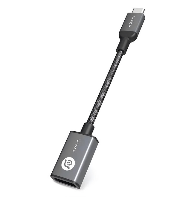 ADAM elements 亞果元素 USB-C to USB 母座轉接器 CASA F13 穩定充電, 55mm, 鐵灰色, 1個