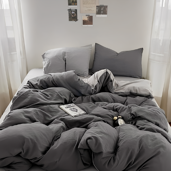 Hoom 禾慕生活 柔軟微皺水洗棉床包 單床套