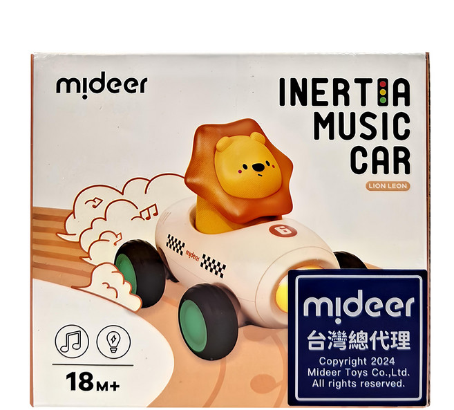 mideer 幼兒音樂慣性車 MD-6295 1.5歲以上, 小小獅 多色, 1盒