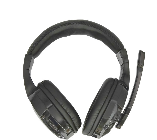RASTO 黑武士電競頭戴耳機麥克風 贈2孔轉1孔音源線, RS34, 黑色