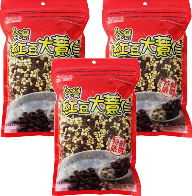 CHI-SHENG 耆盛食品 紅豆大薏仁, 500g, 3包