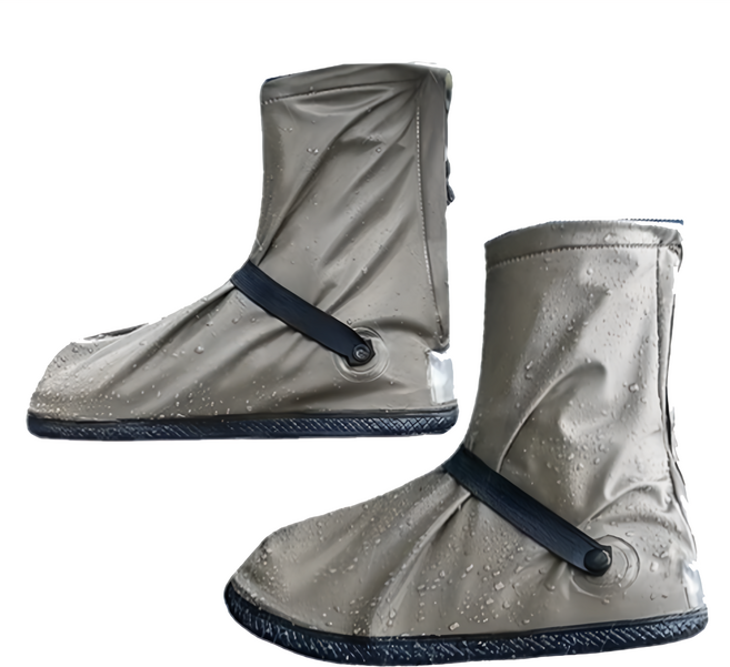 ROYALLIN 蘿林嚴選 高筒防水雨鞋套 鞋底加厚防滲水 350g, XXXL(32cm 43~44, 咖啡色, 1雙