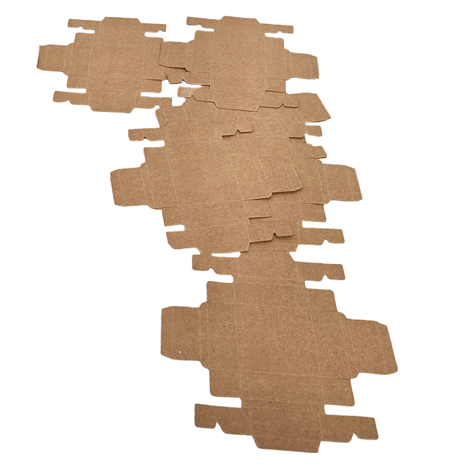 折疊牛皮紙盒折疊牛皮紙盒 小(6.5x6.5x3cm) 10個, 半透牛皮 棕色, 1組