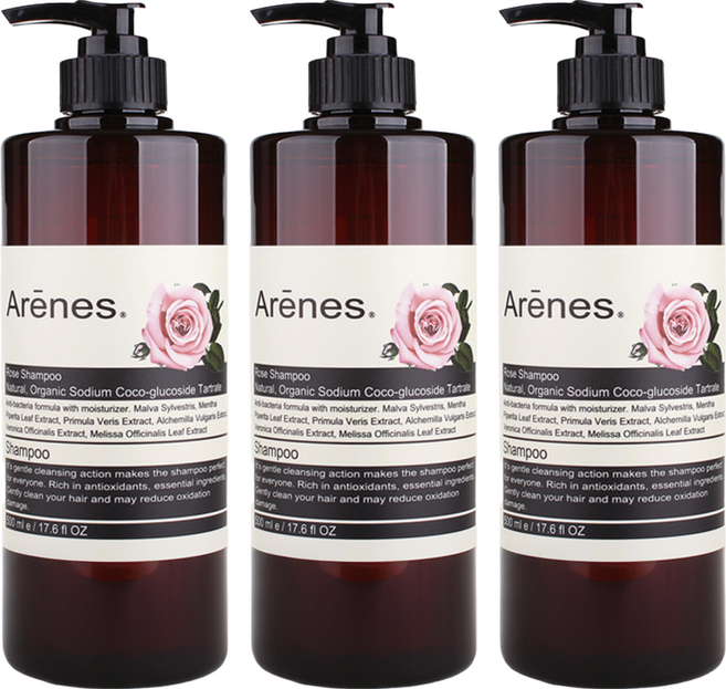 Arenes 愛霓思 玫瑰香氛植萃洗髮露 Rose Shampoo, 500ml, 3瓶