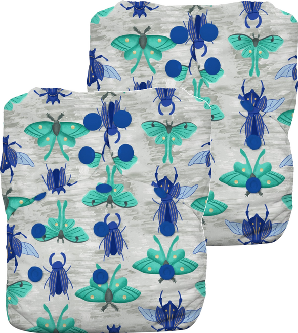 THIRSTIES 成長型 一體式 AIO布尿布, 昆蟲, 2件