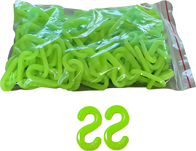 TIS 플라스틱 롤체인 형광 + S고리 2p 세트, 1세트