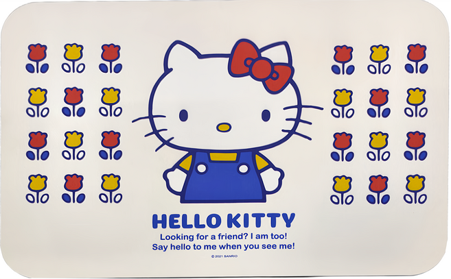 收納王妃 軟式珪藻土地墊, HELLO KITTY花朵, 1件